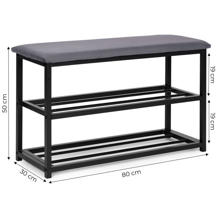 Botník s čalouněným sedákem 80 cm