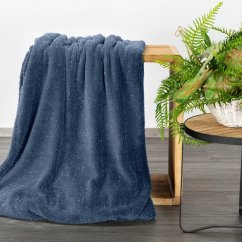 Luxus flanel takaró elegáns ezüstszállal - kék