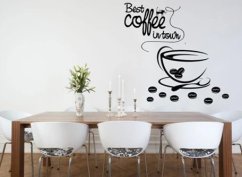 Adesivo murale con testo BEST COFFEE IN TOWN