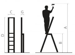 Aluminium-Leiter mit 3 Stufen