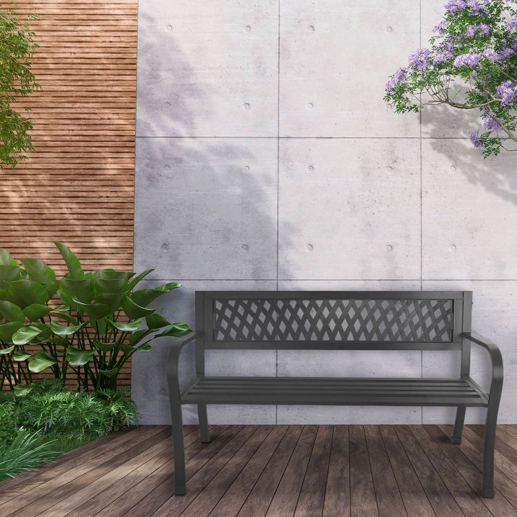 Aluminijasta vrtna klop 125 x 53 x 77 cm