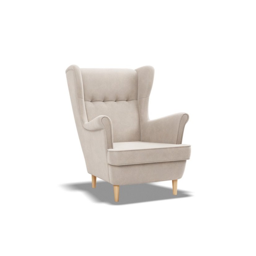 Elegantné béžové kreslo ušiak do obývačky