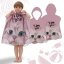 Poncho da spiaggia per bambini rosa con gatto
