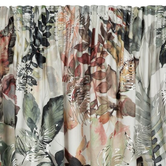 Zamatový záves s botanickým motívom 140 x 270 cm