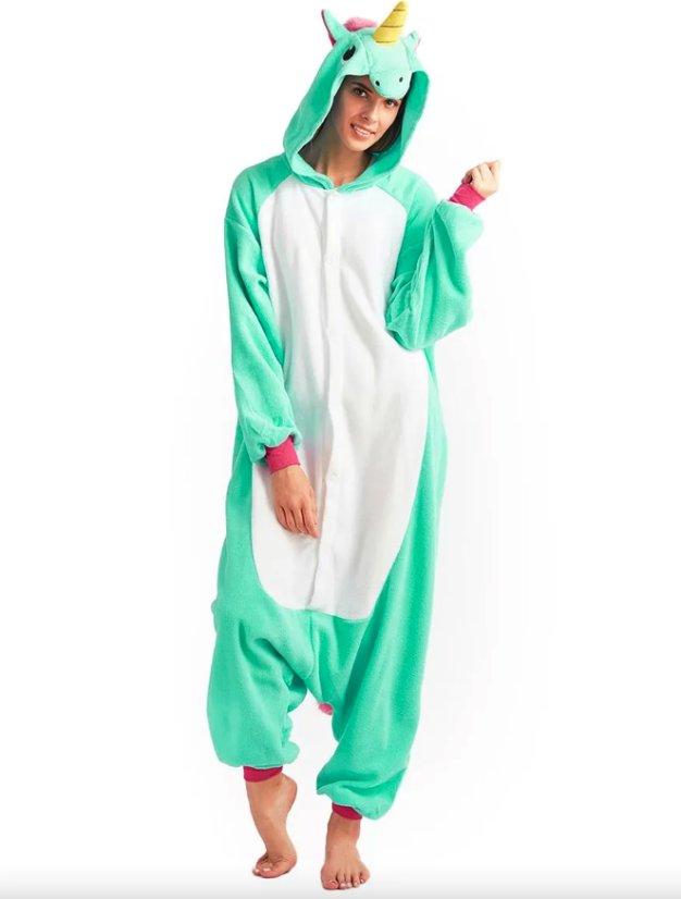 Menthol Kigurumi Jumpsuit mit Einhornmotiv Größe S