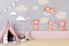 Autocolant de perete pentru copii țara ursuleților
