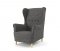 Temno siv dizajnerski fotelj v skandinavskem slogu