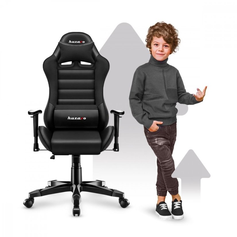 Ergonomické čierne herné kreslo pre teenegerov