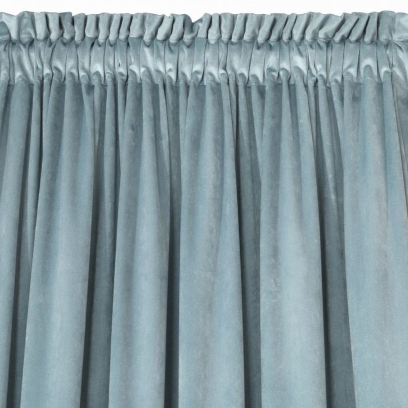 Ringlis világoskék bársonyos sötétítő függöny 140 x 270 cm