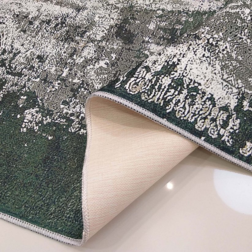 Stilvoller grüngrauer Teppich für das Wohnzimmer