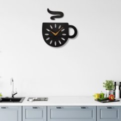 Nástenné hodiny v tvare šálky – moderný dizajn do kuchyne 30 x 30 cm