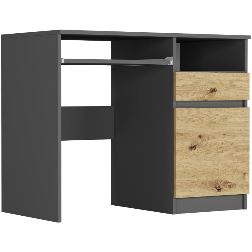 Birou de scris modern cu dulap 90x50 cm - diverse variante de culori - Culoare: Alb