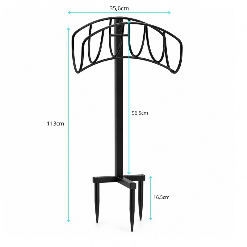 Metalni kolut za vrtno crijevo, 109 cm, crni