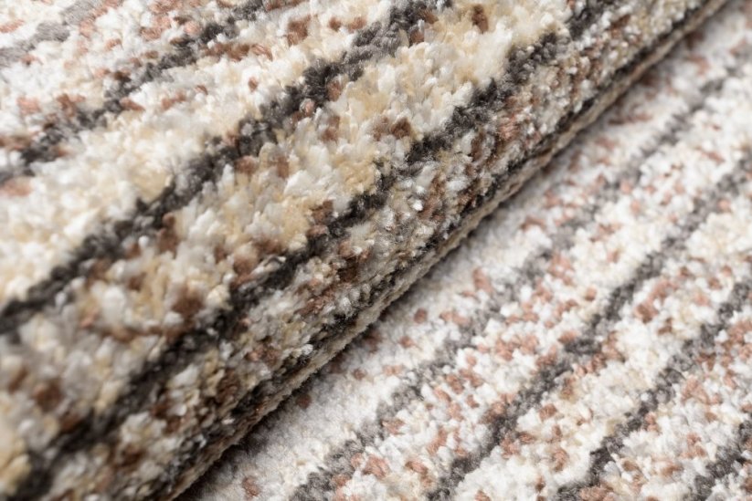 Moderní koberec v hnědých odstínech s tenkými proužky - Rozměr koberce: Šířka: 160 cm | Délka: 220 cm