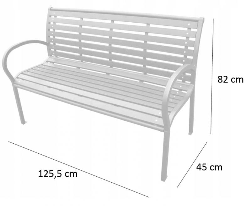 Panchina da giardino moderna in marrone scuro 125 x 60 x 80 cm