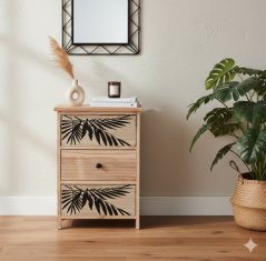 Kommode ZOFIA mit 3 Schubladen - Boho-Design, 40 x 29 x 58 cm