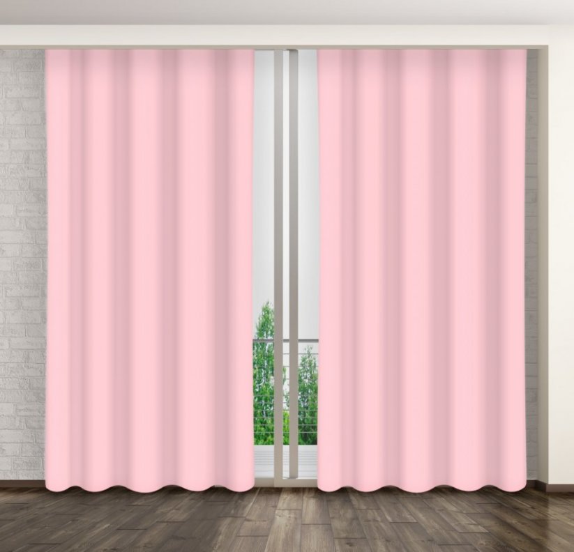 Dekoratív rózsaszín sötétítő függöny - Méret: Hossz: 270 cm