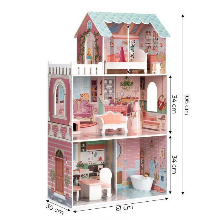 Veľký domček pre bábiky Barbie so súpravou nábytku