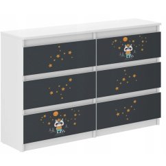 Kommode für Kinder, Design Nachthimmel, 77x30x140cm