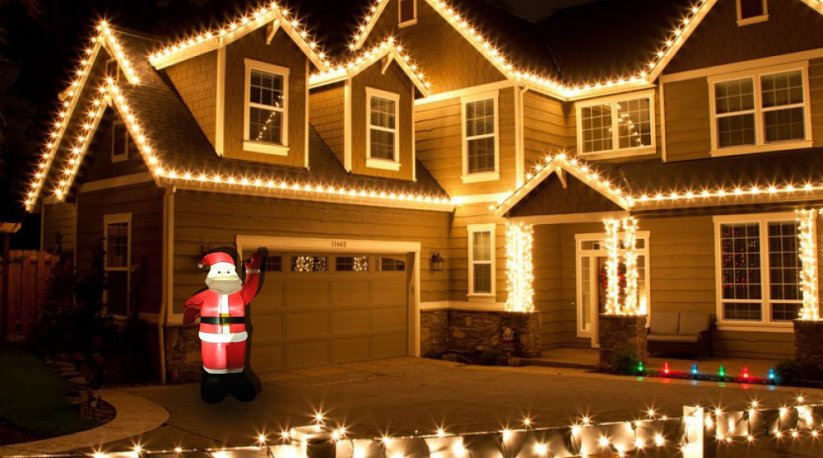 Vianočná dekorácia nafukovací mikuláš s LED osvetlením 180 cm