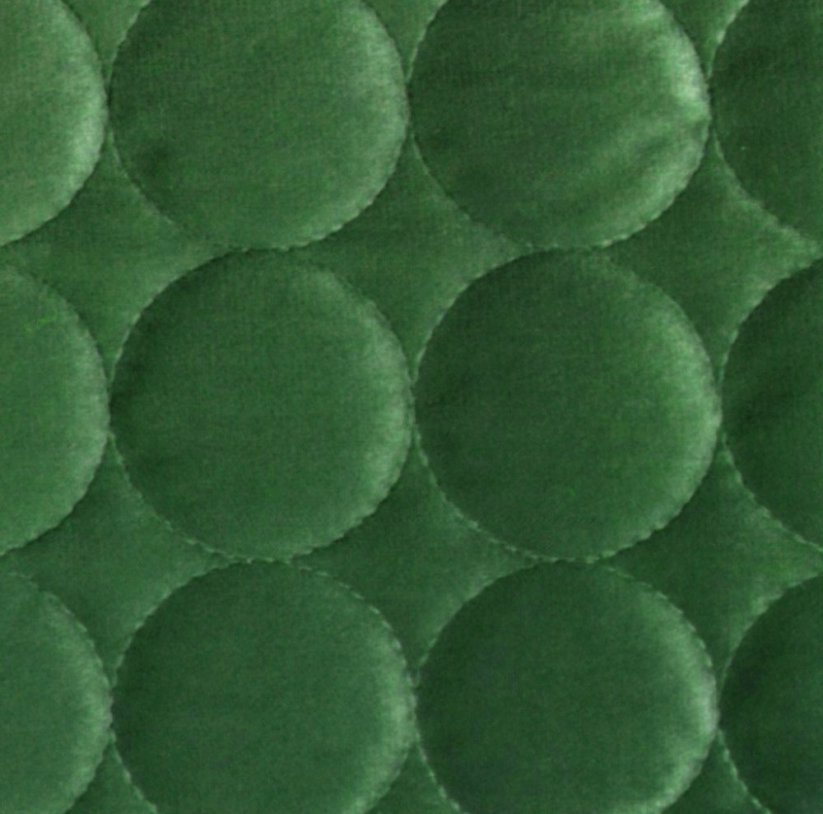 Jednofarebný prehoz zelenej farby s elegantným prešívaním