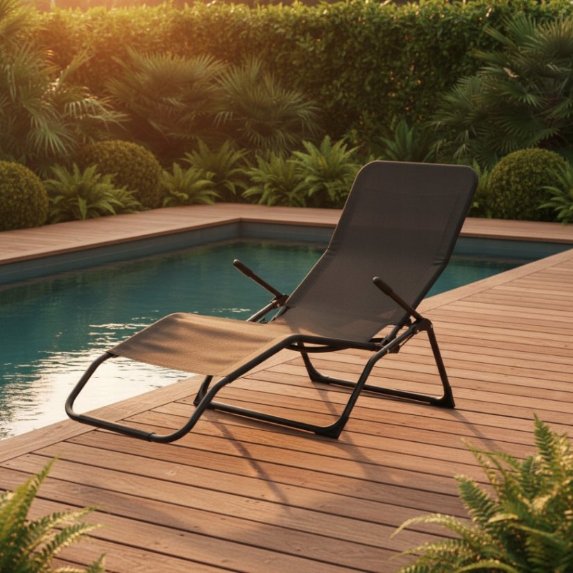 Șezlong de grădină pliabil ergonomic Loft S-Curve Texteline
