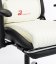 Ergonomická herní židle s opěrkou nohou a polohovacím mechanismem - bílá ekokůže