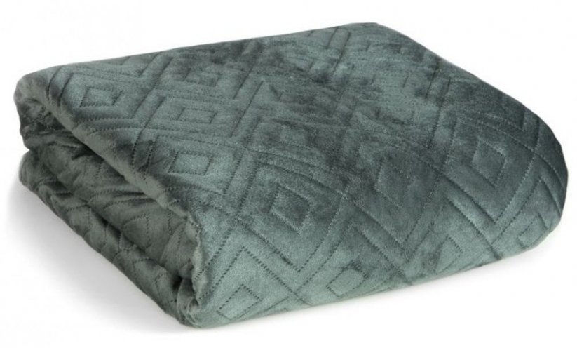 Luxus steppelt ágytakaró franciaágyra sötétzöld színben
