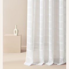 Hochwertige weiße Gardine  Maura  mit Aufhängeband 140 x 250 cm