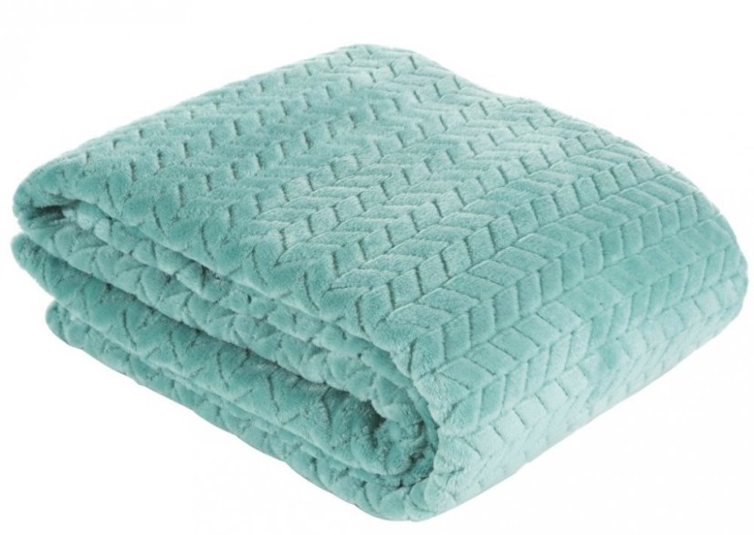 Príjemne mäkká deka mätovo zelenej farby