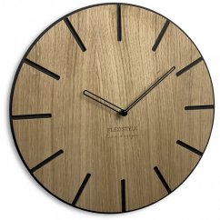 Hnědé nástěnné hodiny s tichým chodem Wood Art