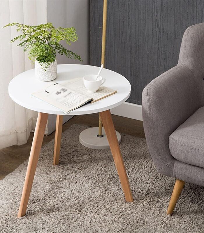 Masă de cafea în stil scandinav 40 cm - alb