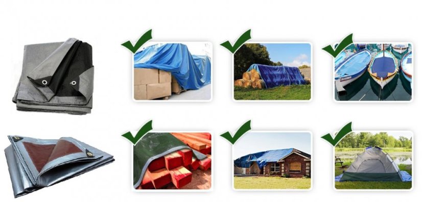 Hrubá strieborná krycia plachta s gramážou 260 g/m2