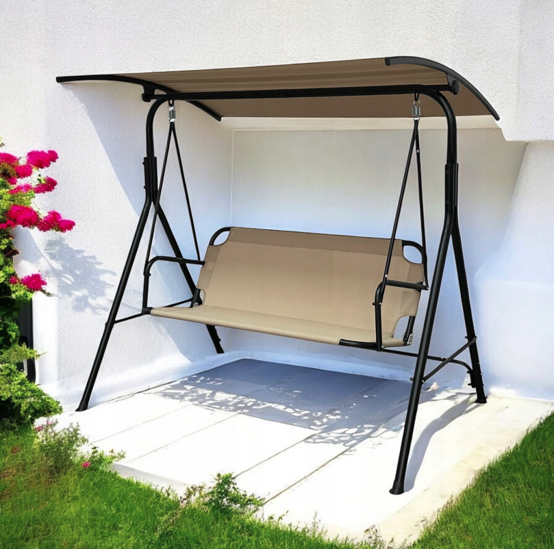 Záhradná hojdačka pre 3 osoby 4006D – béžová