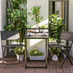 Zostava skladacieho balkónového nábytku v čiernej farbe