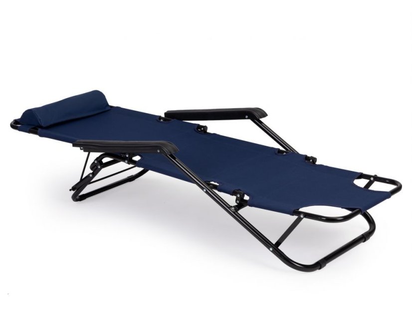 Gartenliege mit Kopfstütze in blau