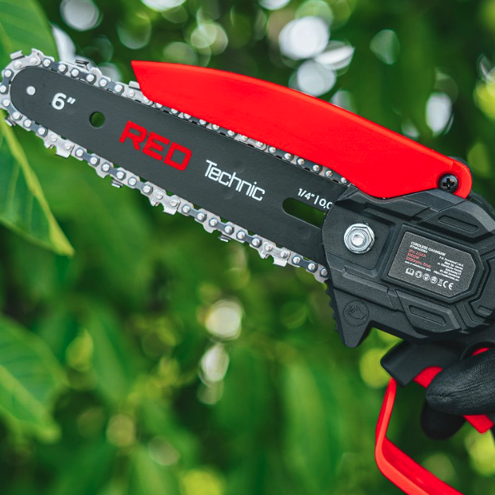 Vodicí lišta RED TECHNIC se 2 řetězy pro akumulátorové řetězové pily - Rozměr: 10 cm