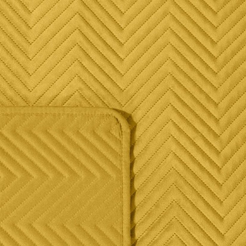 Obojstranný prešívaný prehoz na posteľ žltej farby