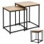 Set de 2 măsuțe de cafea – stejar și metal negru