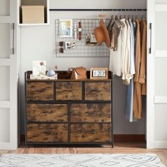 Stylová komoda se 7 prostornými zásuvkami - rustikální styl