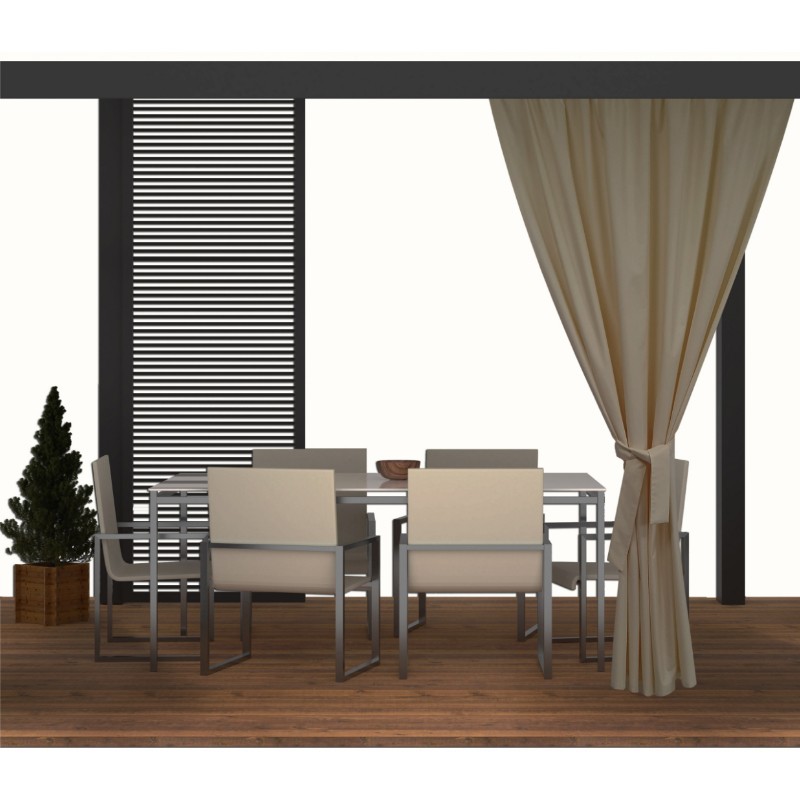 Tmavo béžový jednofarebný záves do záhradného altánku 155 x 220 cm
