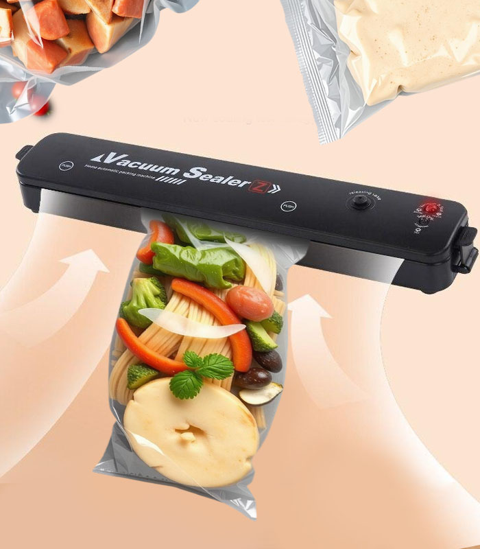 Vákuumfóliázó gép 90 W – élelmiszer-csomagoló + 10 vákuumzsák