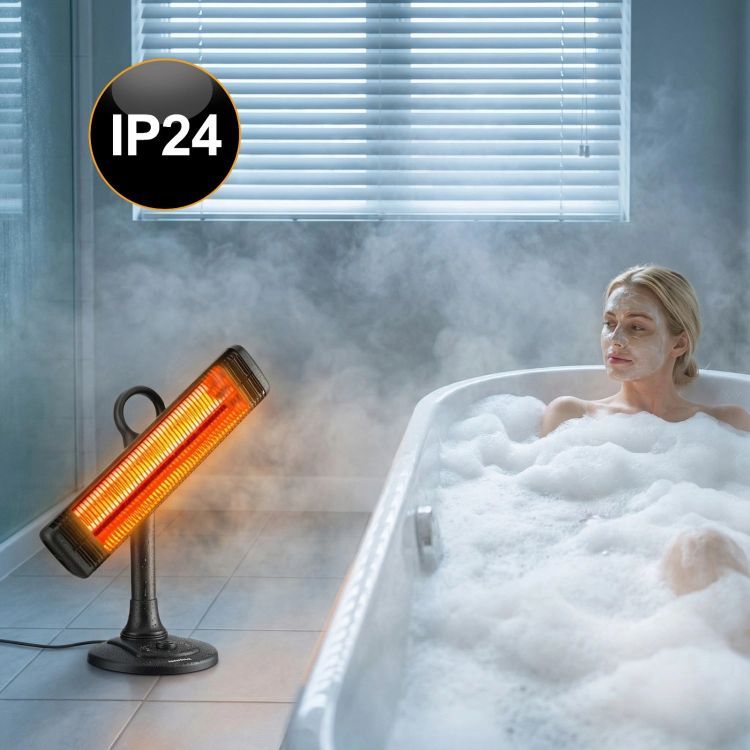 Infračervený ohrievač 1000 W s karbónovým vláknom, osciláciou a IP24