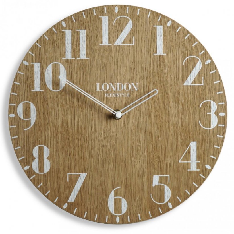 Dekorative Uhr im Retro-Stil LONDYN RETRO WOOD 30cm