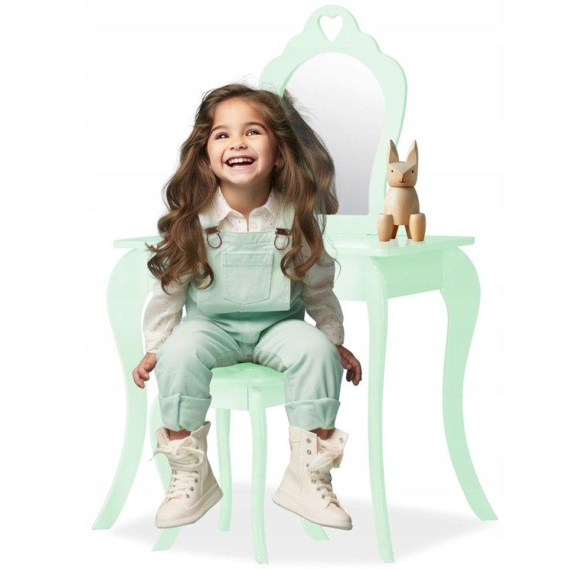 Detský toaletný stolík v mentolovej farbe