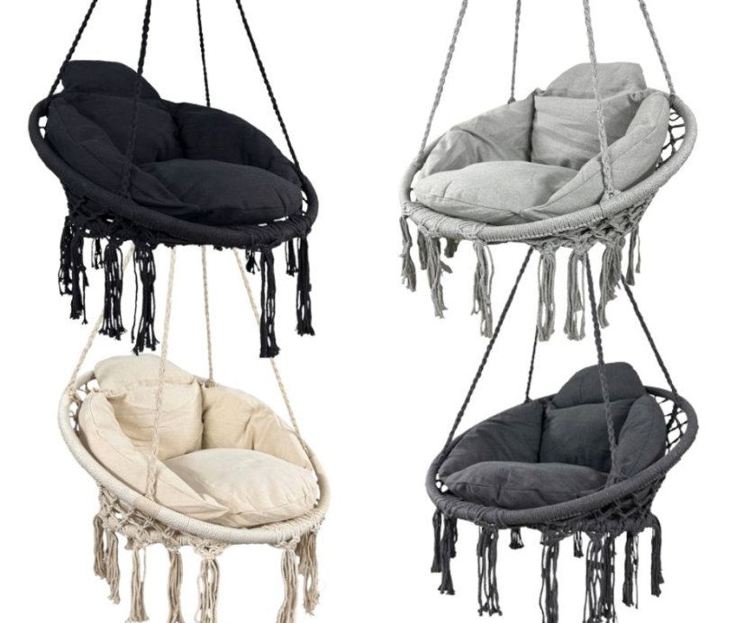 Závěsné křeslo s polštářkem - čapí hnízdo 80 cm