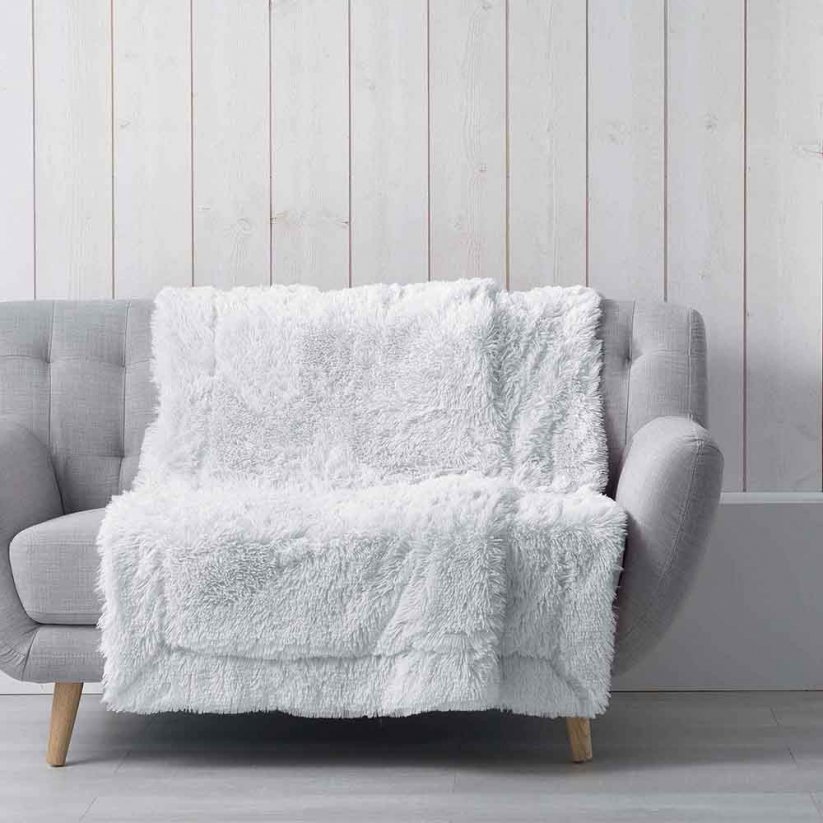 Hřejivá měkká bílá deka MARILOU 125x150 cm