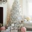 Nádherný bílý vánoční stromek jedle 220 cm