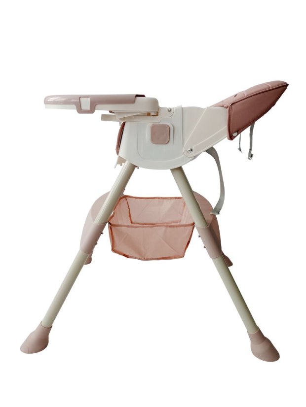 Skládací jídelní židlička 4v1 – růžová