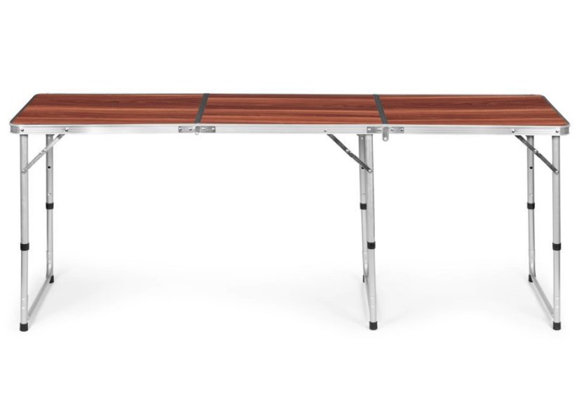 Masă de catering pliabilă 180 x 60 cm cu imitație de lemn în 3 părți